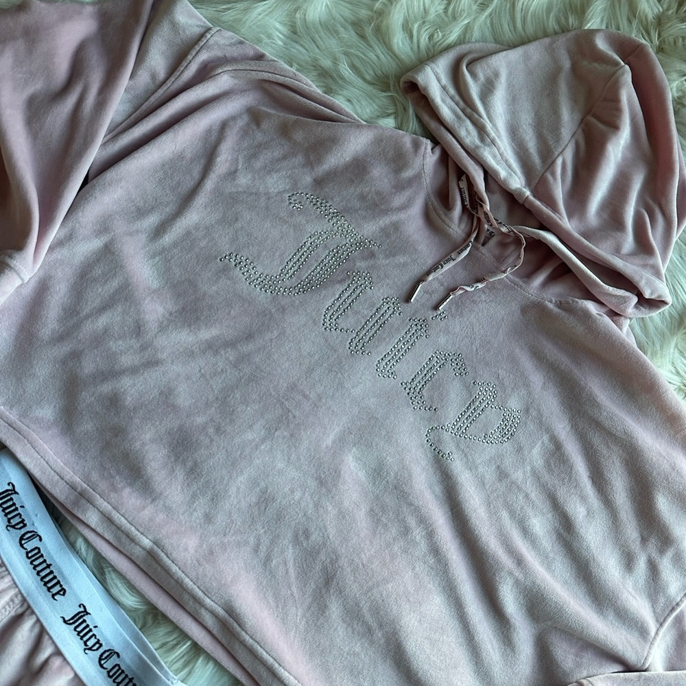 Juicy Couture Pink Velvet Velour Matching Jogger Set - Picture 6 of 8